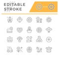 Set line icons of flower Royalty Free Stock Photo