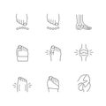 Set line icons of hallux valgus