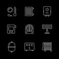 Set line icons of heating