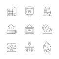 Set line icons of heating Royalty Free Stock Photo