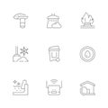 Set line icons of house service