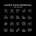 Set line icons of laser hair removal Royalty Free Stock Photo