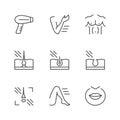 Set line icons of laser hair removal Royalty Free Stock Photo