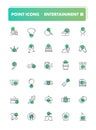 Set of 30 line icons. Leisure and entertainment Royalty Free Stock Photo