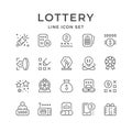 Set line icons of lottery