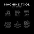 Set line icons of machine tool