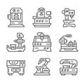 Set line icons of machine tool