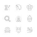 Set line icons of meditation Royalty Free Stock Photo