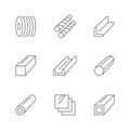 Set line icons of metal products Royalty Free Stock Photo