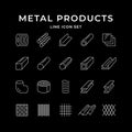 Set line icons of metal products Royalty Free Stock Photo