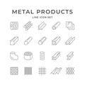 Set line icons of metal products Royalty Free Stock Photo