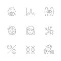 Set line icons of migraine