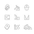 Set line icons of mining industry