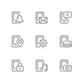 Set line icons of mobile phone functions Royalty Free Stock Photo