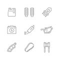 Set line icons of motorcycle parts Royalty Free Stock Photo