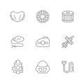 Set line icons of motorcycle parts Royalty Free Stock Photo