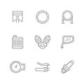 Set line icons of motorcycle parts Royalty Free Stock Photo