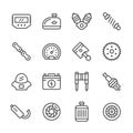 Set line icons of motorcycle parts Royalty Free Stock Photo