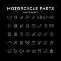 Set line icons of motorcycle parts Royalty Free Stock Photo