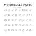 Set line icons of motorcycle parts Royalty Free Stock Photo