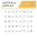 Set line icons of motorcycle parts Royalty Free Stock Photo