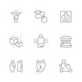 Set line icons of obesity