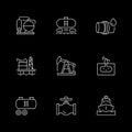 Set line icons of oil industry