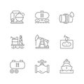 Set line icons of oil industry