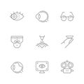 Set line icons of ophthalmology