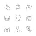 Set line icons of orthopedic product