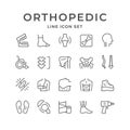 Set line icons of orthopedics