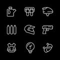 Set line icons of paintball Royalty Free Stock Photo