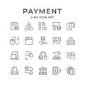 Set line icons of payment