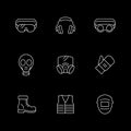 Set line icons of personal protective equipment Royalty Free Stock Photo