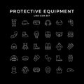 Set line icons of personal protective equipment Royalty Free Stock Photo