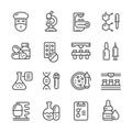 Set line icons of pharmaceutical industry