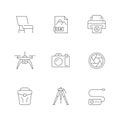 Set line icons of photo