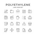 Set line icons of polyethylene or polythene
