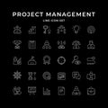 Set line icons of projects management