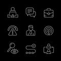 Set line icons of projects management