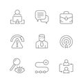 Set line icons of projects management