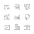 Set line icons of real estate