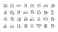 Set of line icons related to public utilities