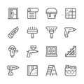 Set line icons of repair