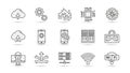 Set of Line Icons Representing Technology and Communication Concepts for Digital Use Royalty Free Stock Photo