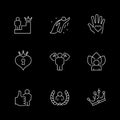 Set line icons of self esteem Royalty Free Stock Photo