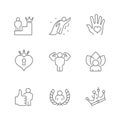 Set line icons of self esteem Royalty Free Stock Photo