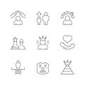 Set line icons of self esteem Royalty Free Stock Photo