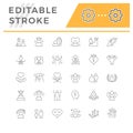 Set line icons of self esteem Royalty Free Stock Photo