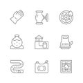 Set line icons of sewerage